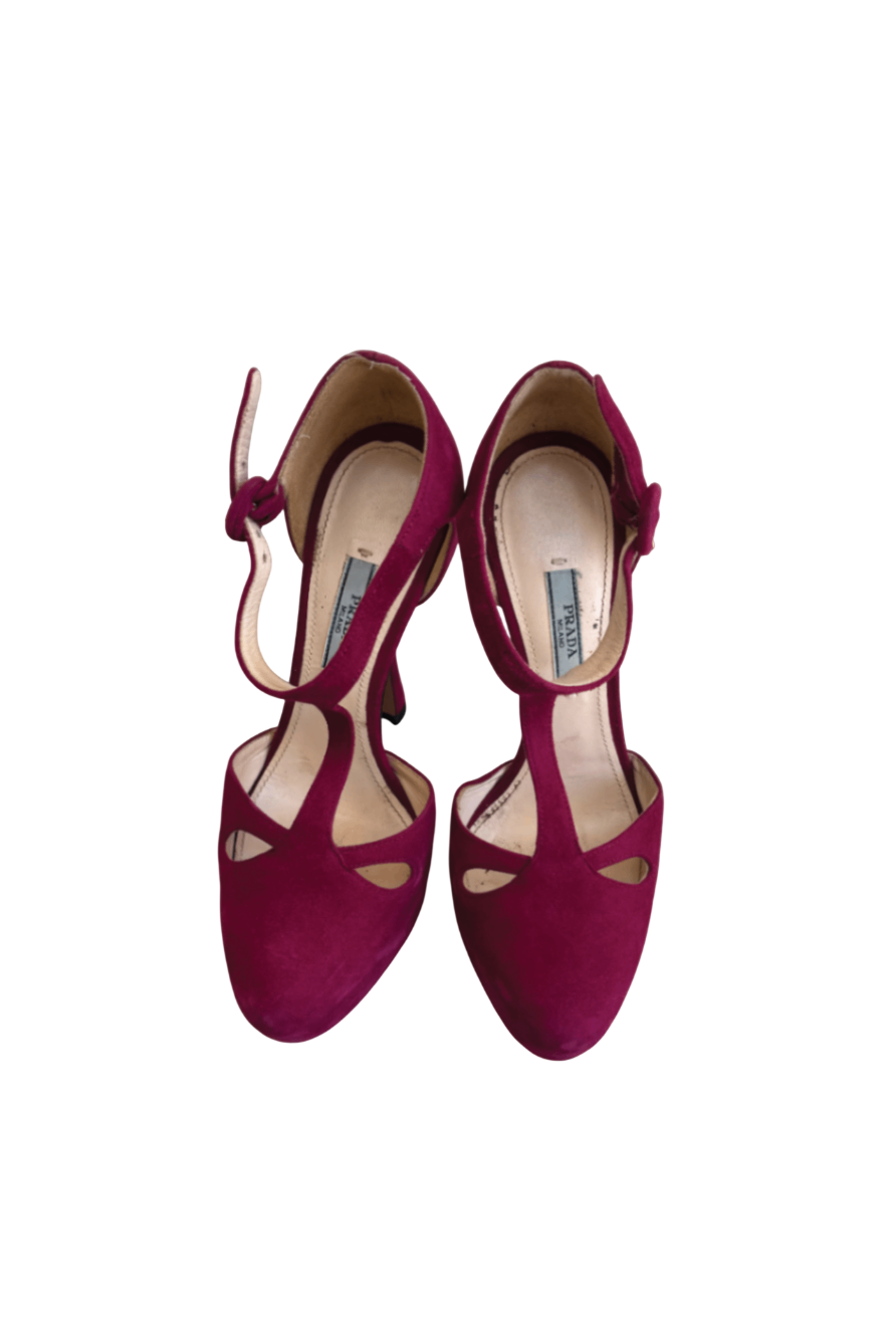 Prada Vintage (80s) magenta suede heel 37