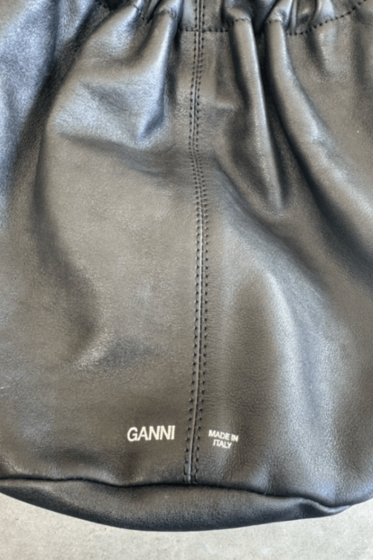 Ganni black bucket crossbody bag