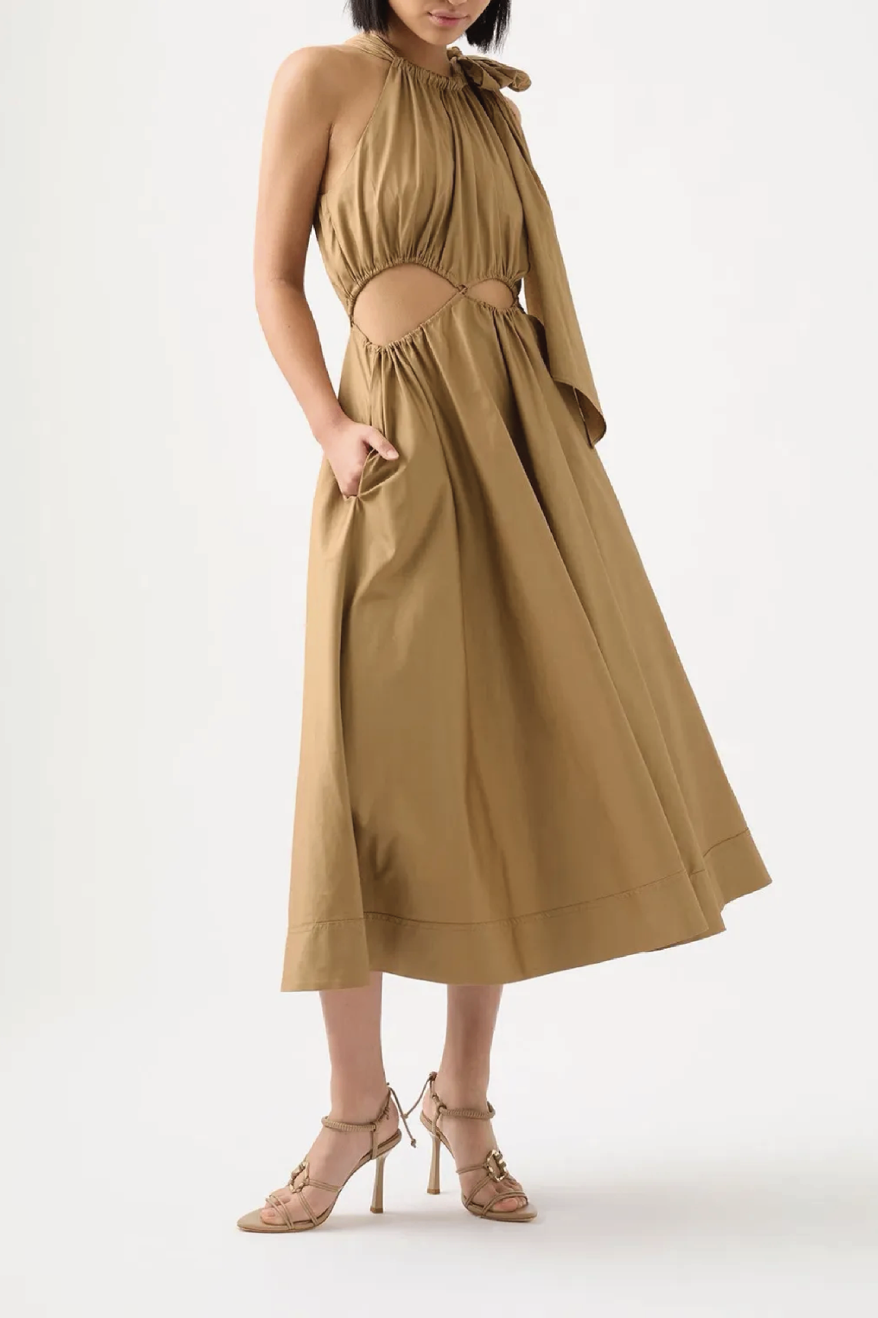 Aje brown cut out dress 10