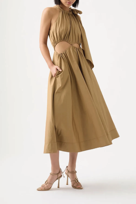 Aje brown cut out dress 10