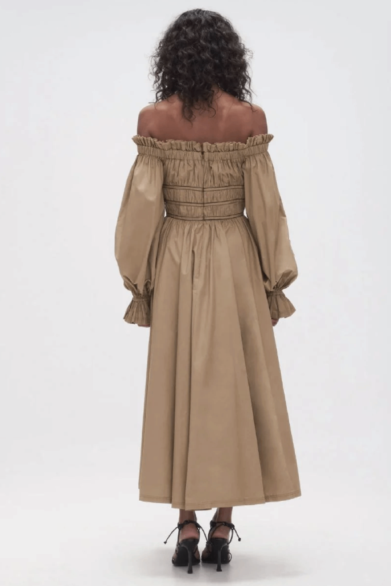 Aje brown off shoulder dress 10