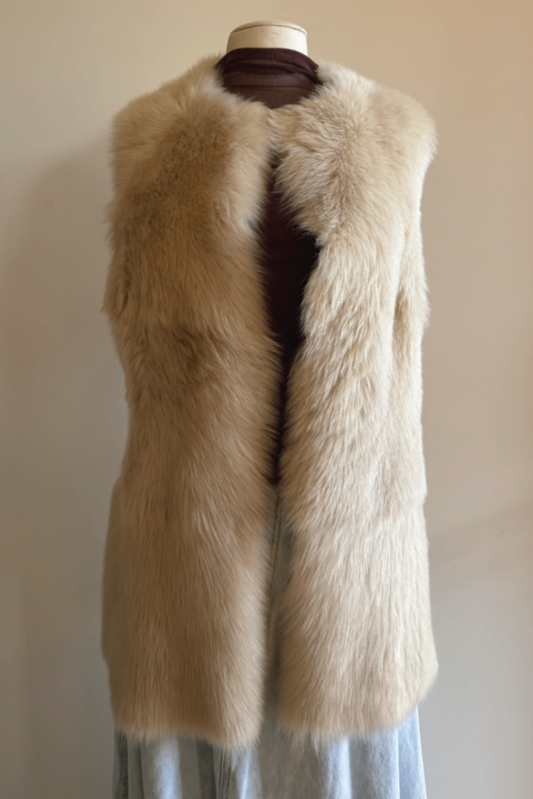 Lisa Ho white sheep skin vest 2