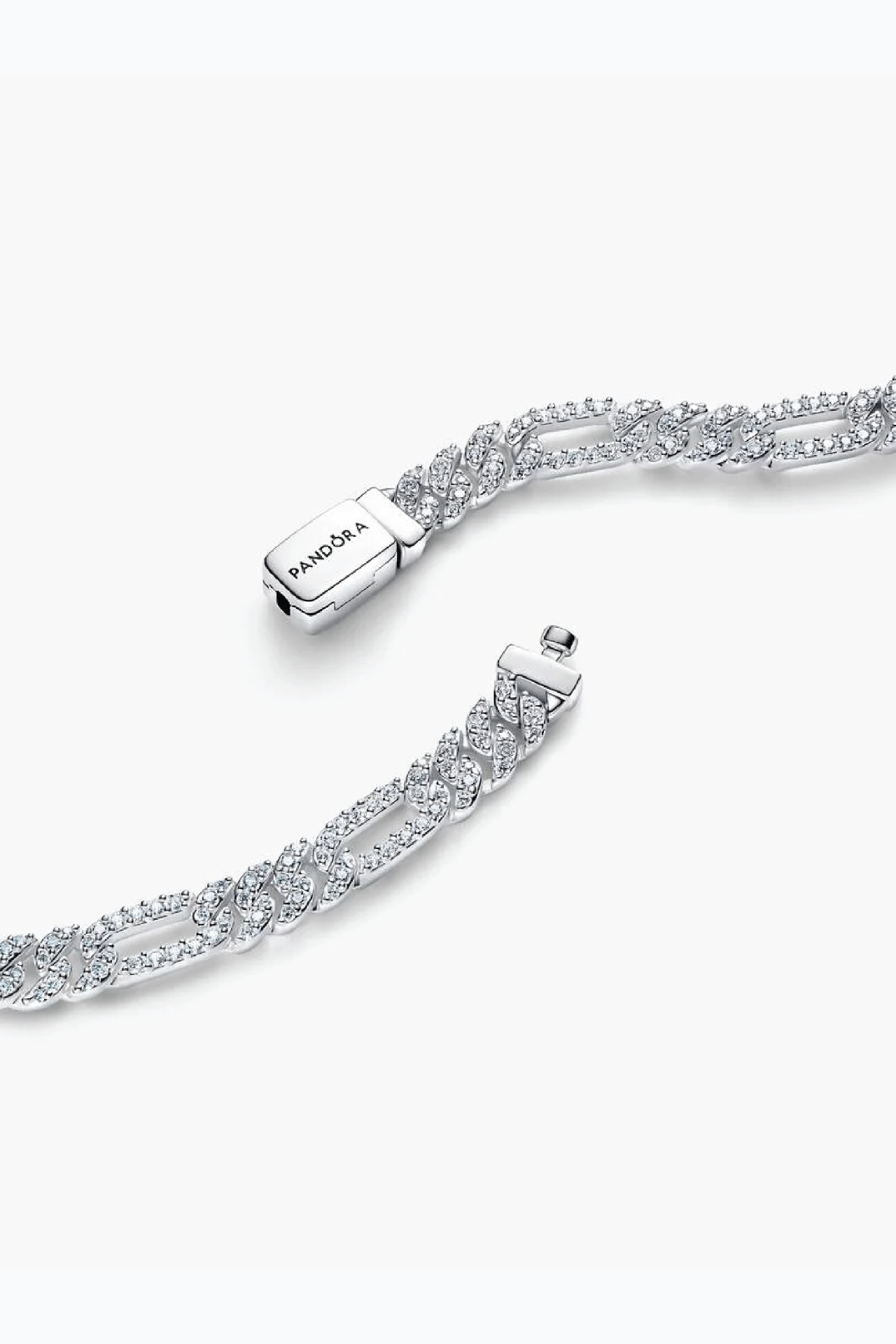 Pandora oval cuban chain sterling silver bracelet