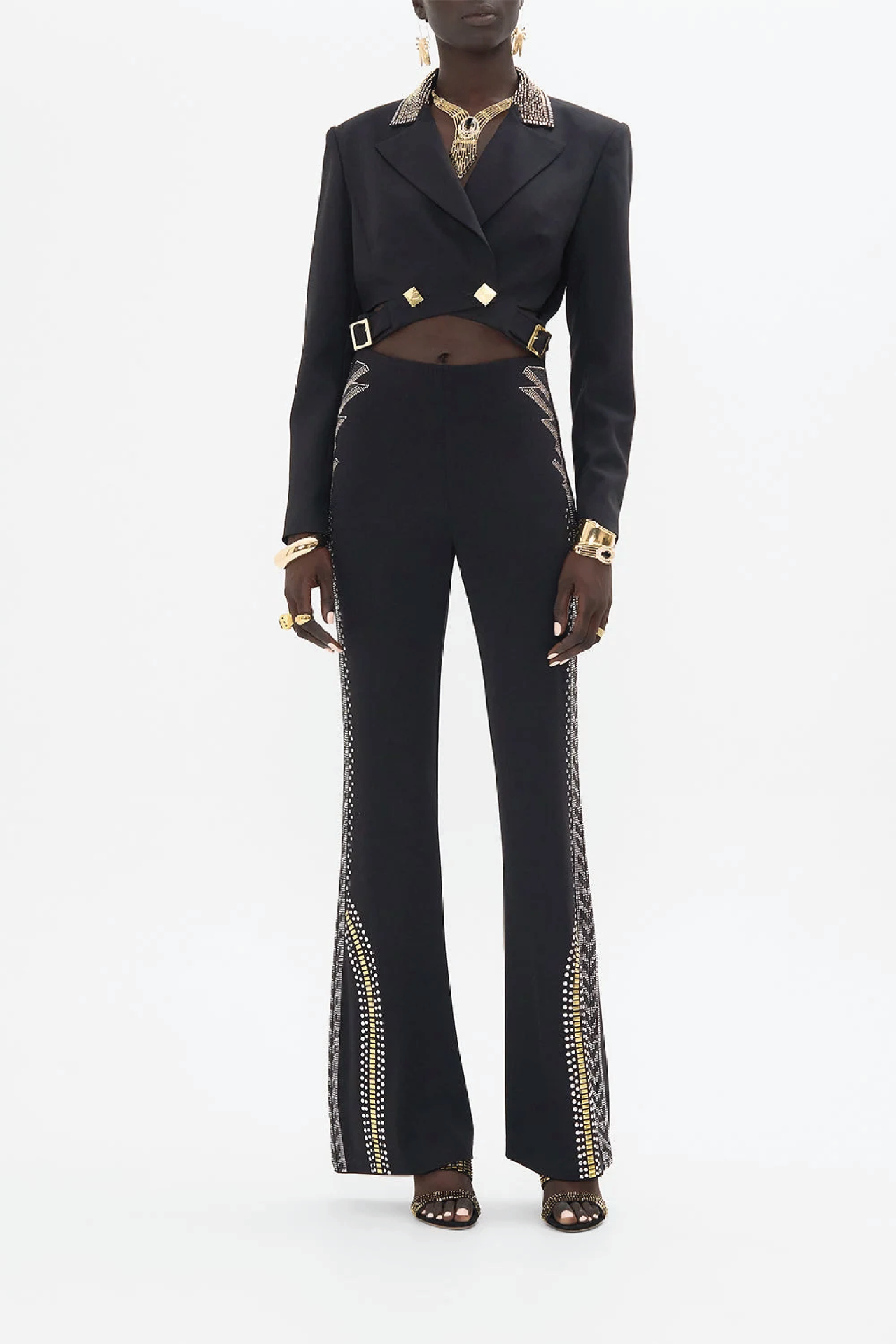 Camilla Black embellished pants S