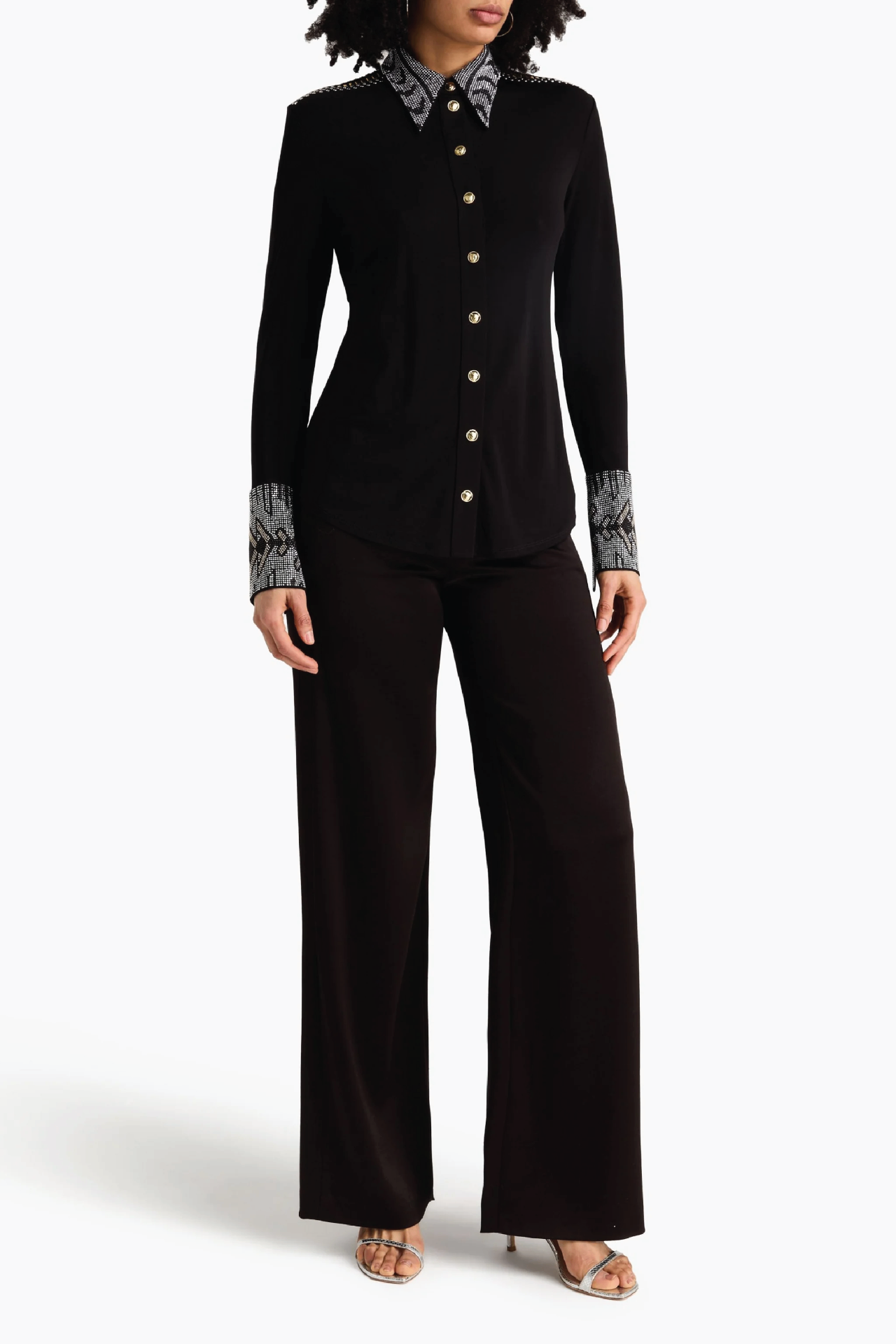 Camilla Black embellished blouse XS