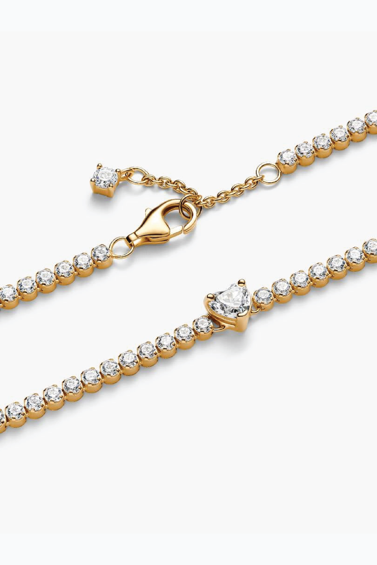 Pandora sparkling tennis heart bracelet 14k