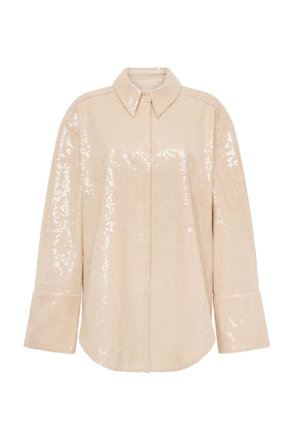 Aje cream sequin overshirt 6