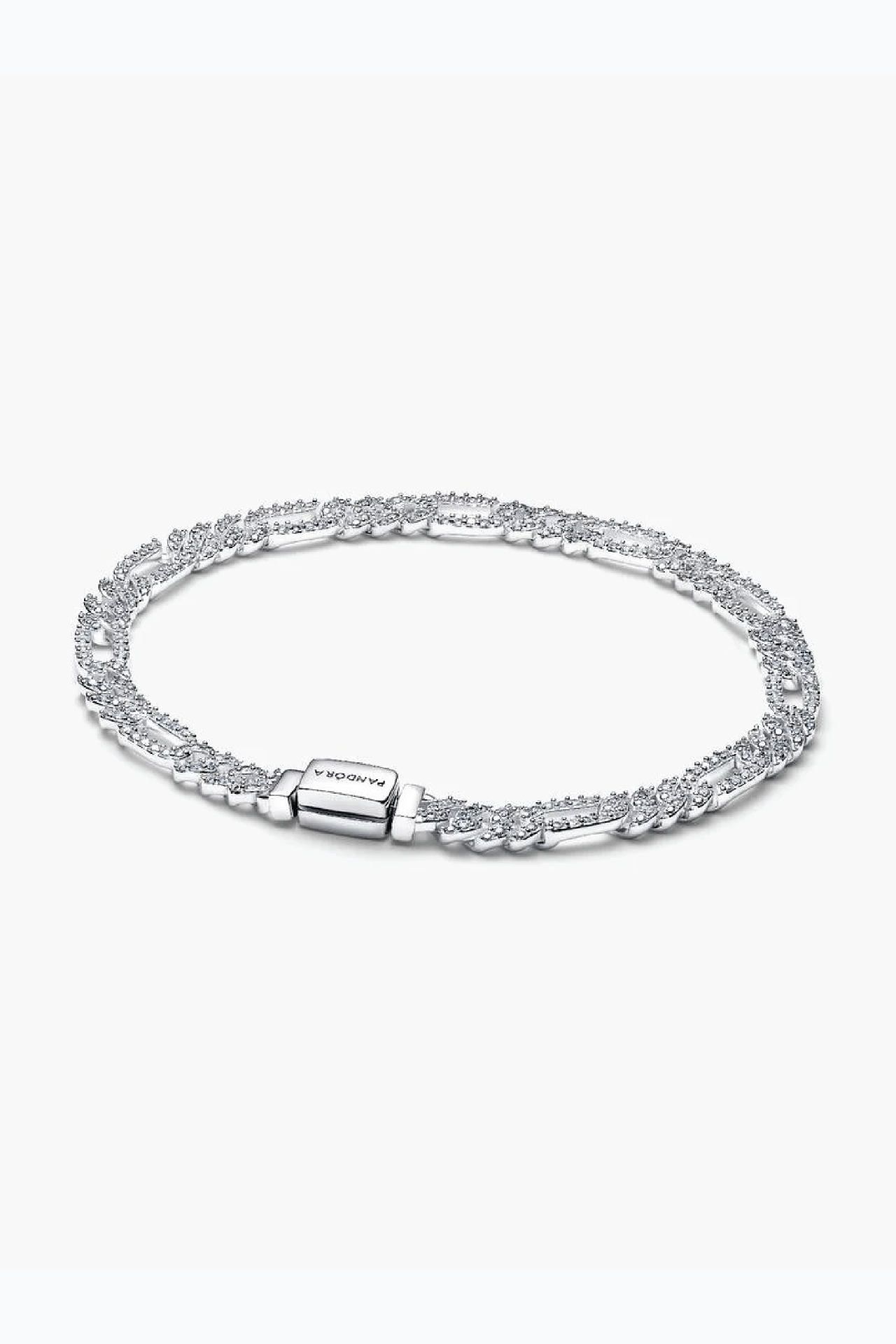 Pandora oval cuban chain sterling silver bracelet