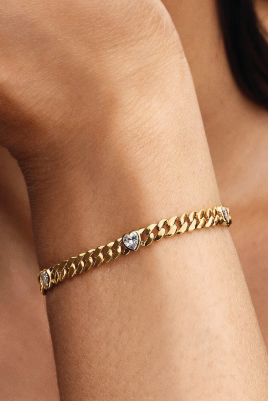 Pandora heart cuban chain bracelet 14k