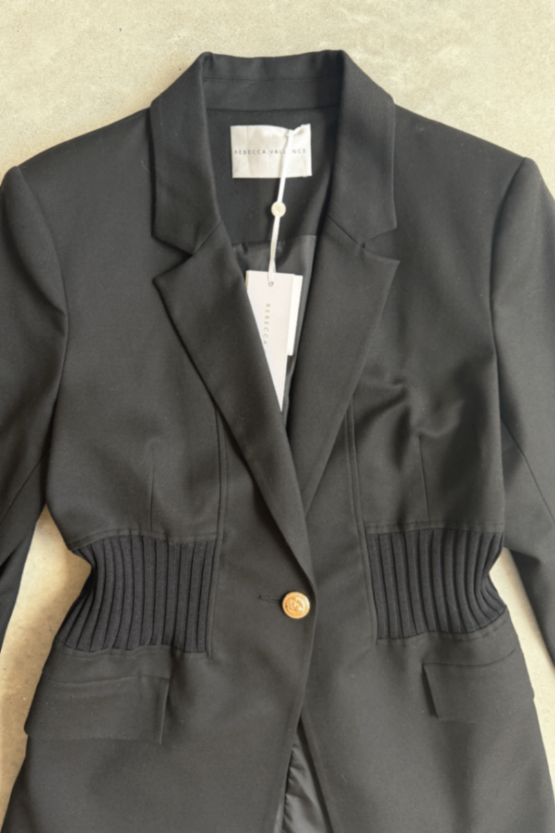Rebecca Vallance black Teddie Blazer 14 (RRP $729)