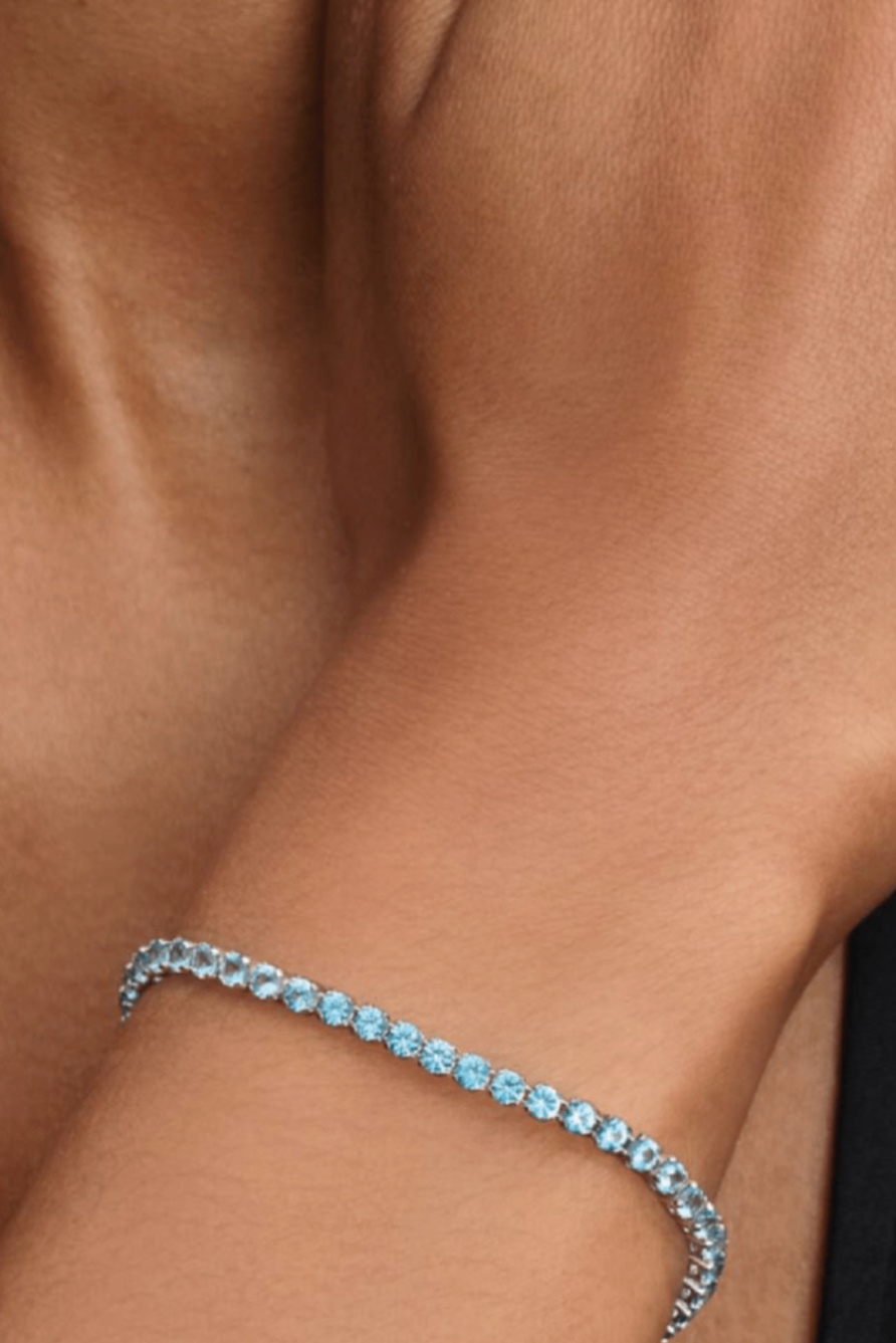 Pandora sparkling light blue tennis bracelet