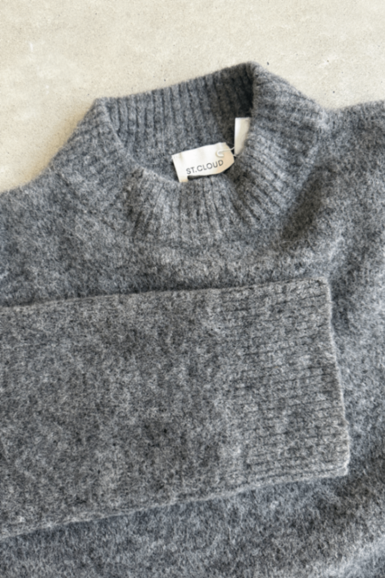 St Cloud grey jumper alpaca blend S