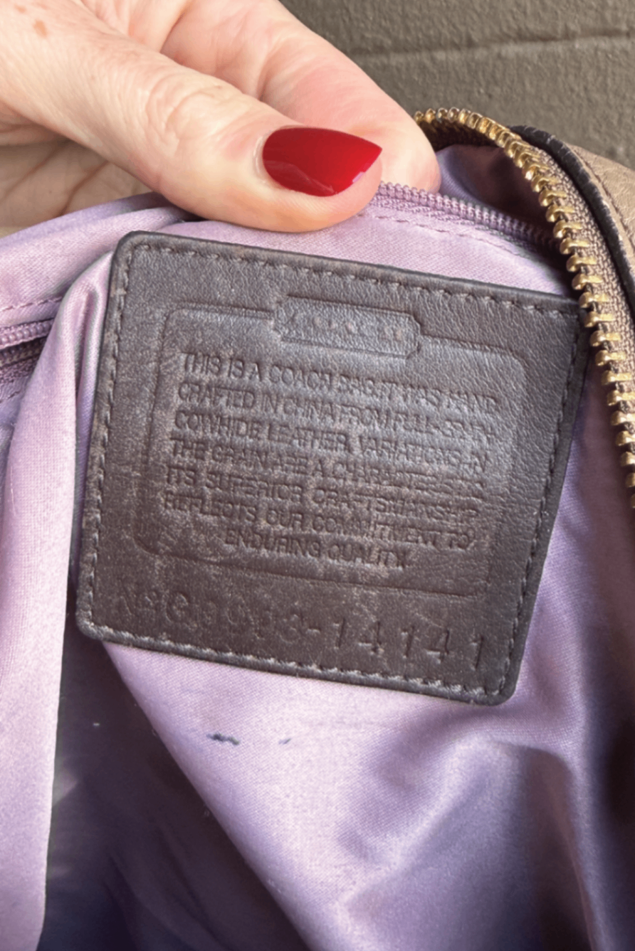 Vintage Coach taupe 2 strap bag