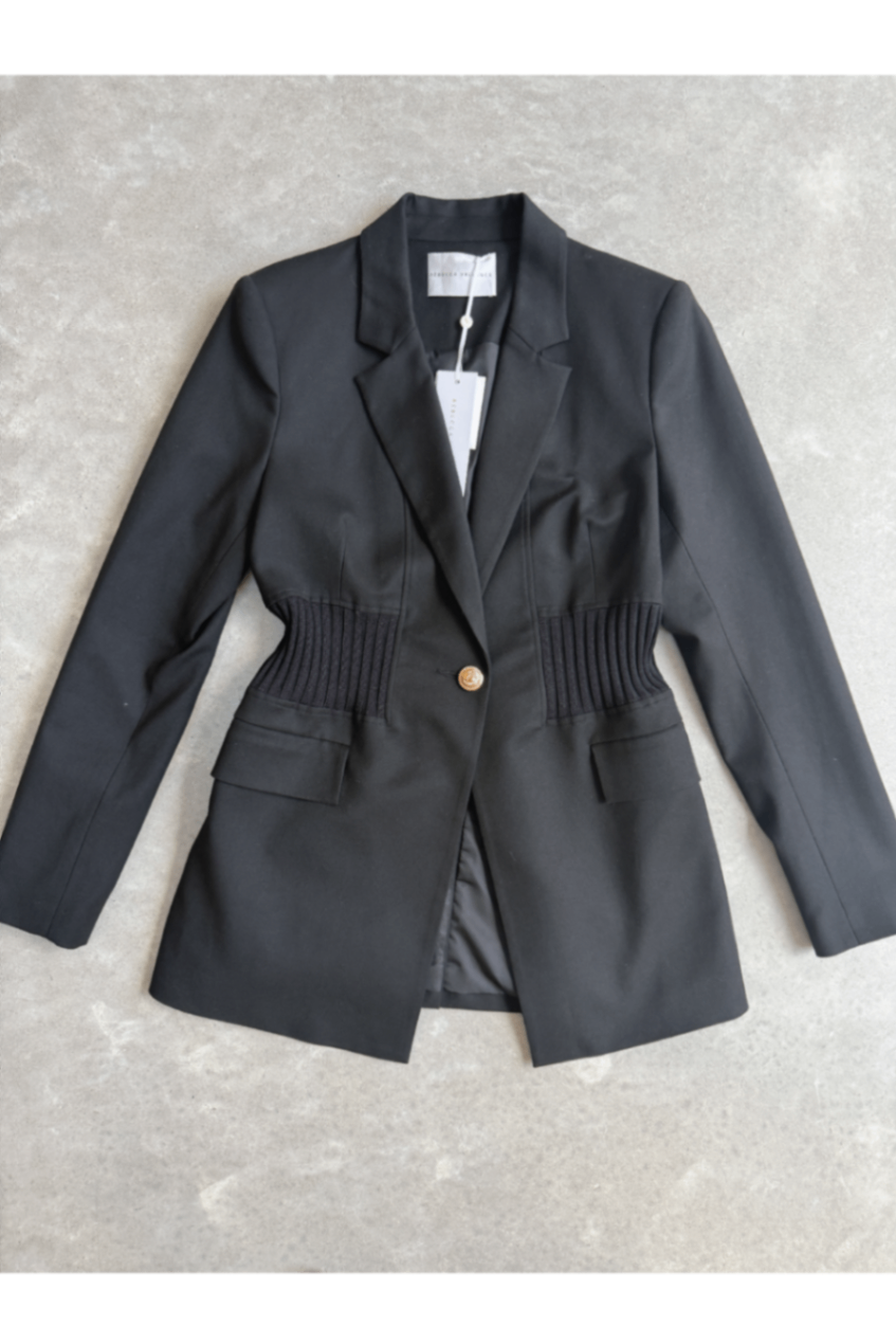 Rebecca Vallance black Teddie Blazer 14 (RRP $729)