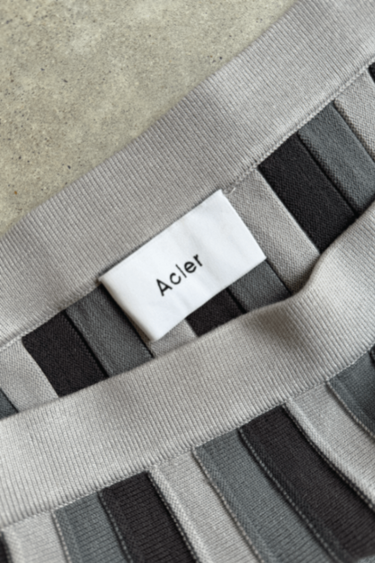 Acler aspen grey stripe skirt 14 RRP ($330)