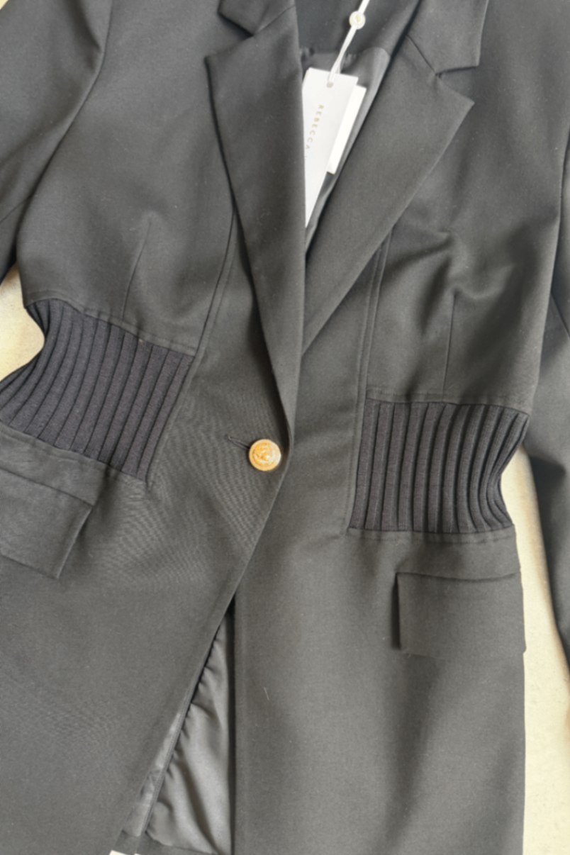 Rebecca Vallance black Teddie Blazer 14 (RRP $729)