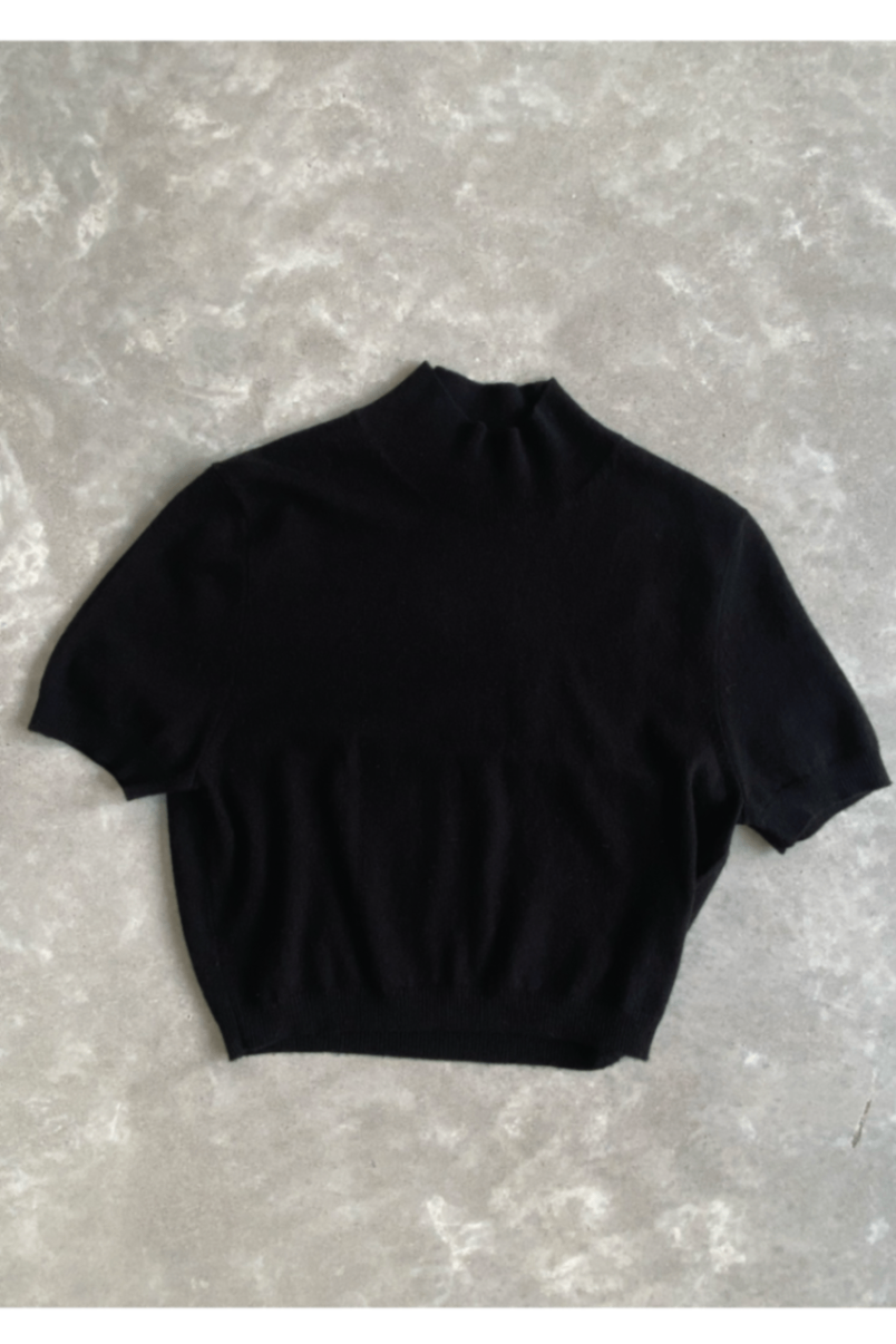 Bassike black knit top 2