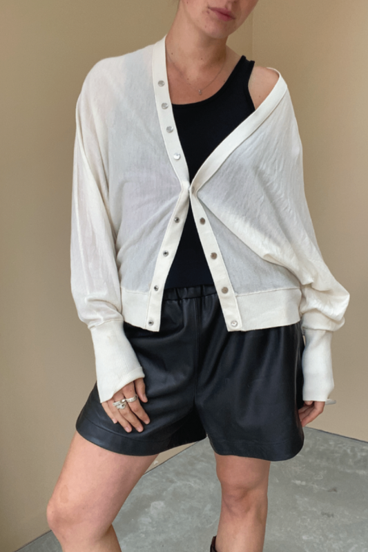 All Saints cream merino cardi L