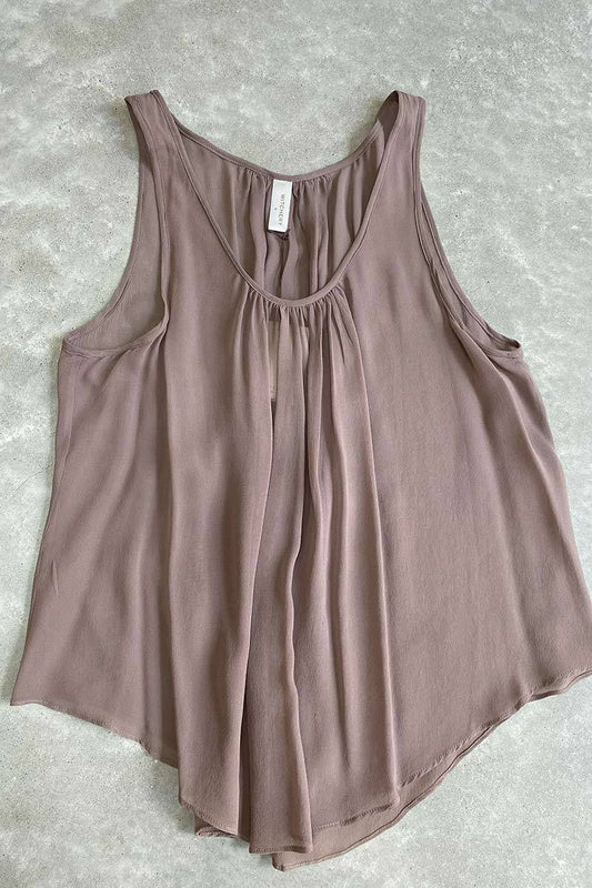 Witchery brown sheer silk top NWT S