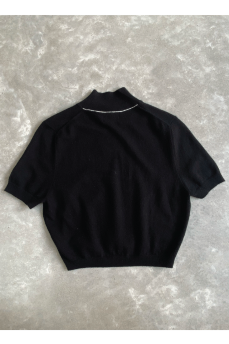 Bassike black knit top 2