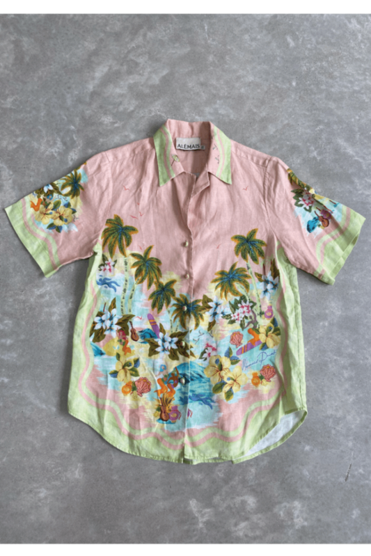 Alemais Pink Mermaid Linen Shirt 6