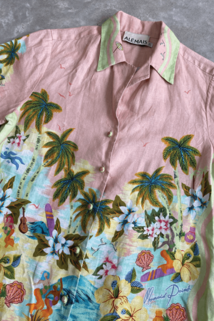 Alemais Pink Mermaid Linen Shirt 6