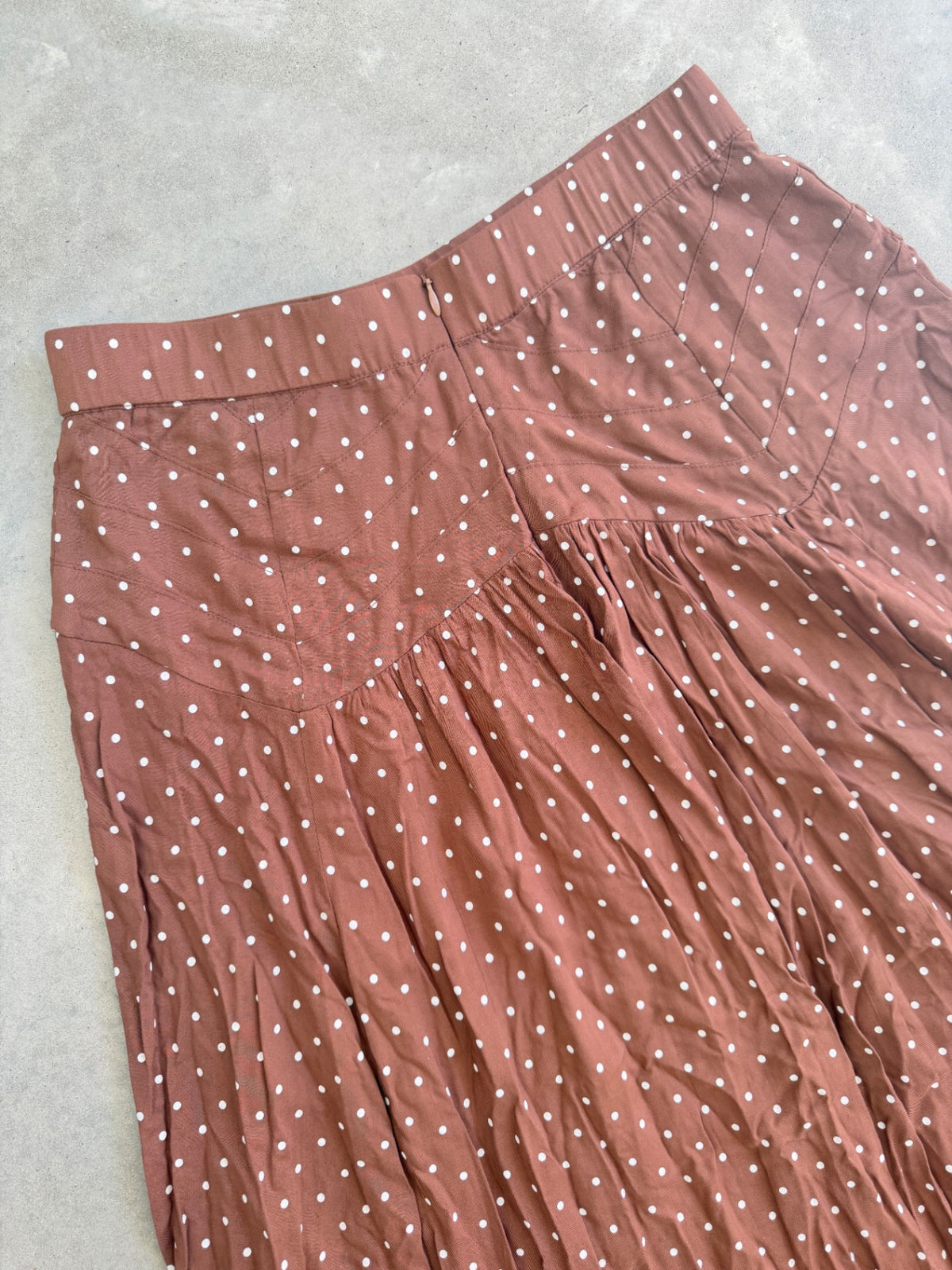 Paddo to Palmy brown polka skirt 3