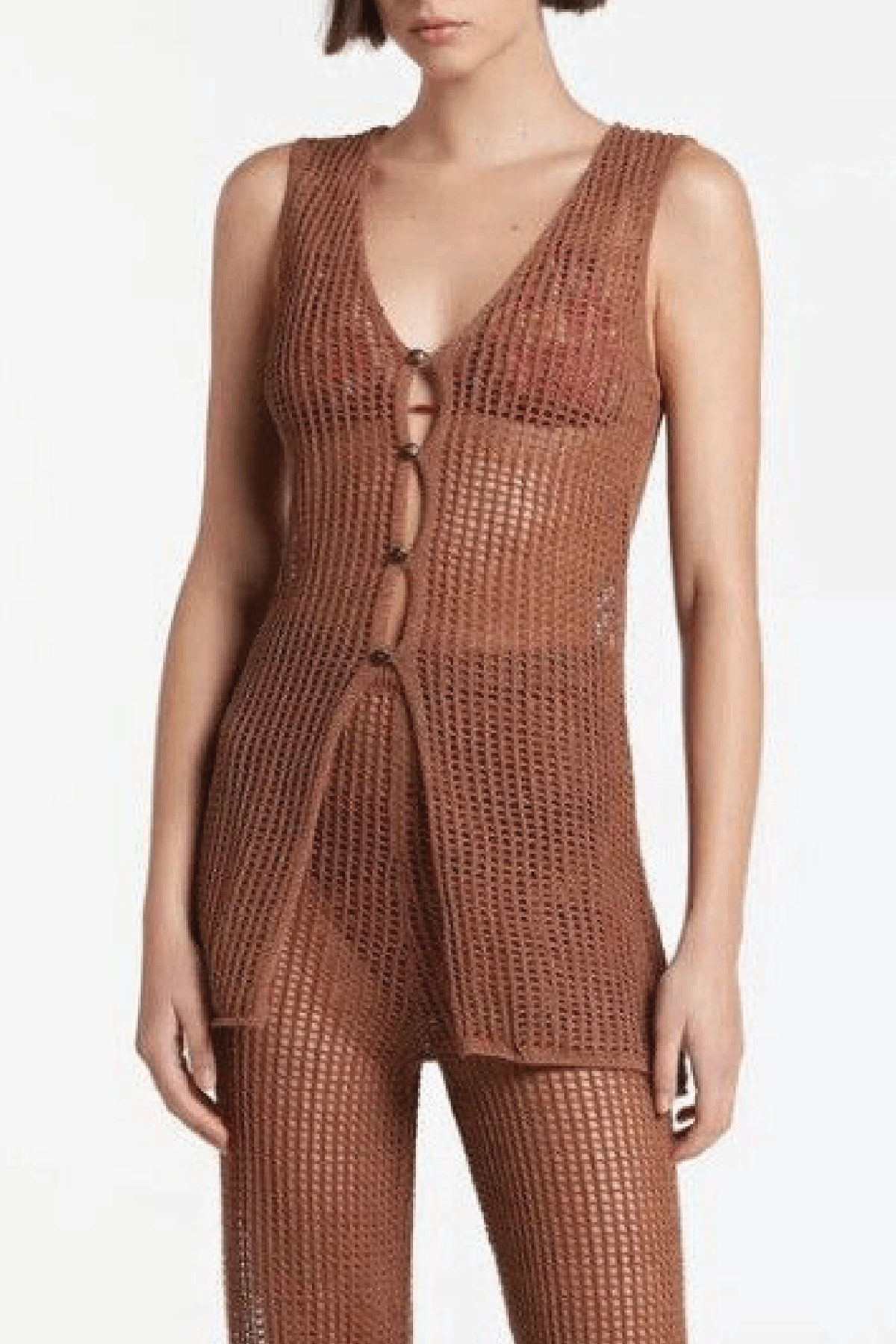 SIR brown knit singlet 2