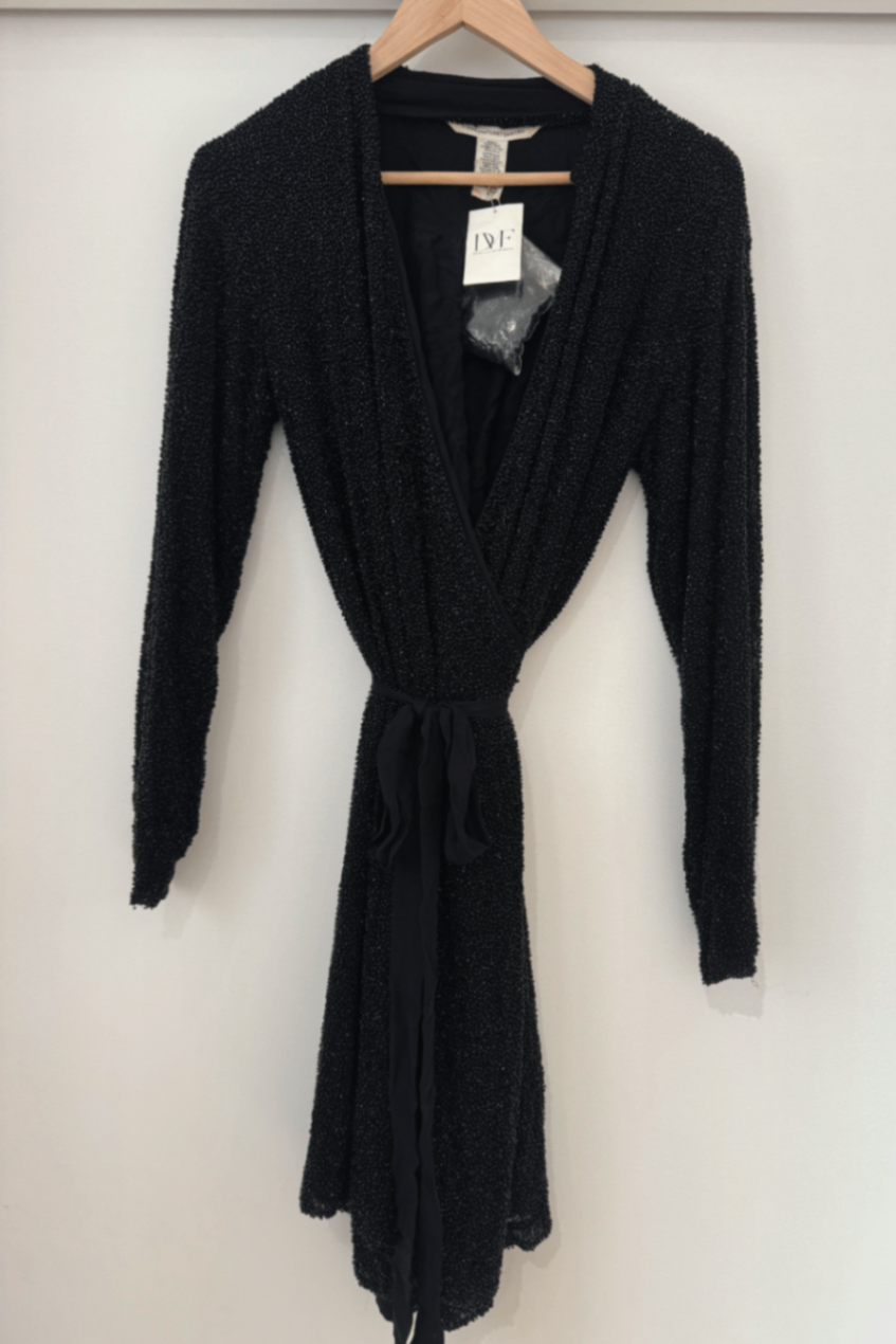 DVF black beaded dress 6