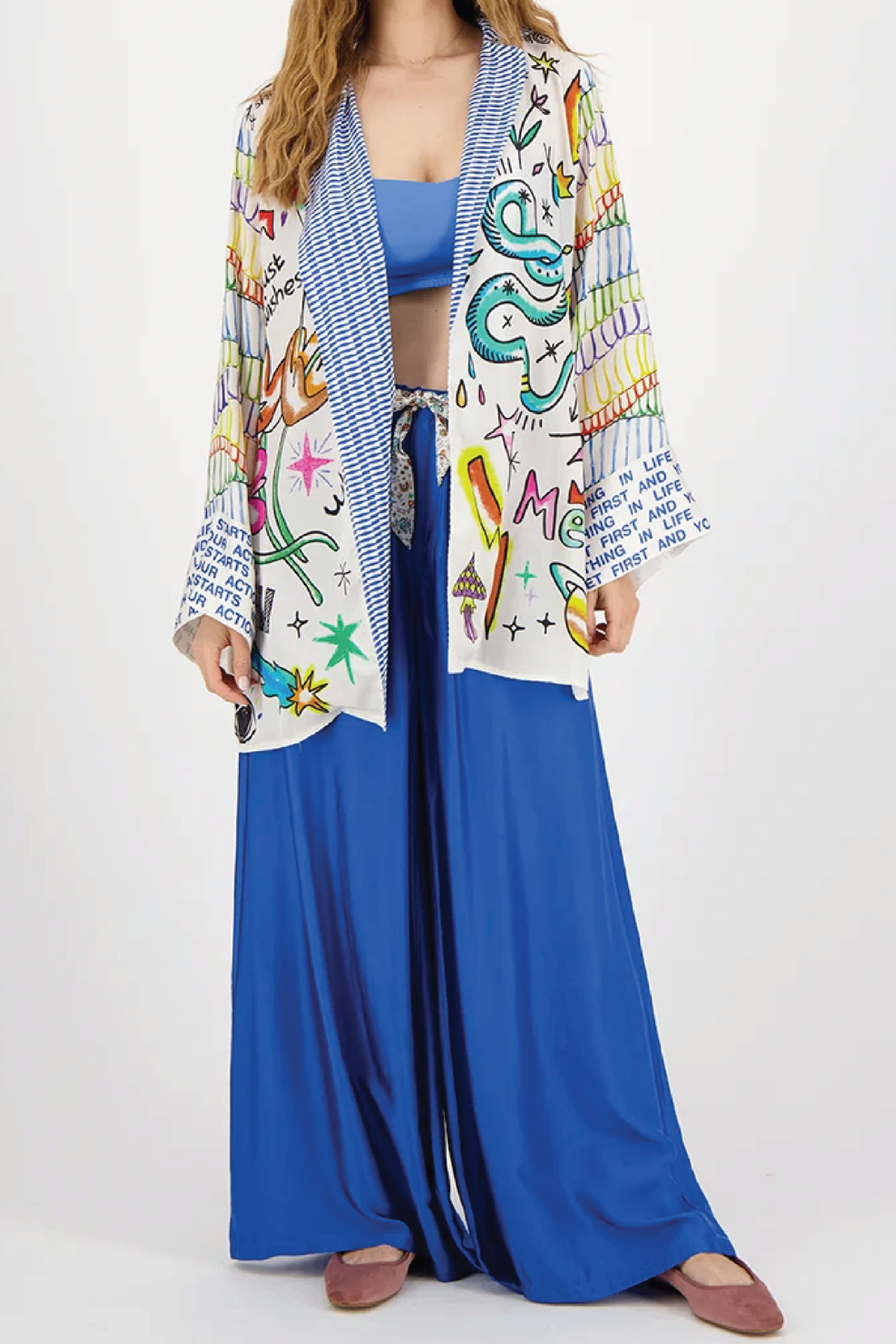 Me369 colour kaftan blue S
