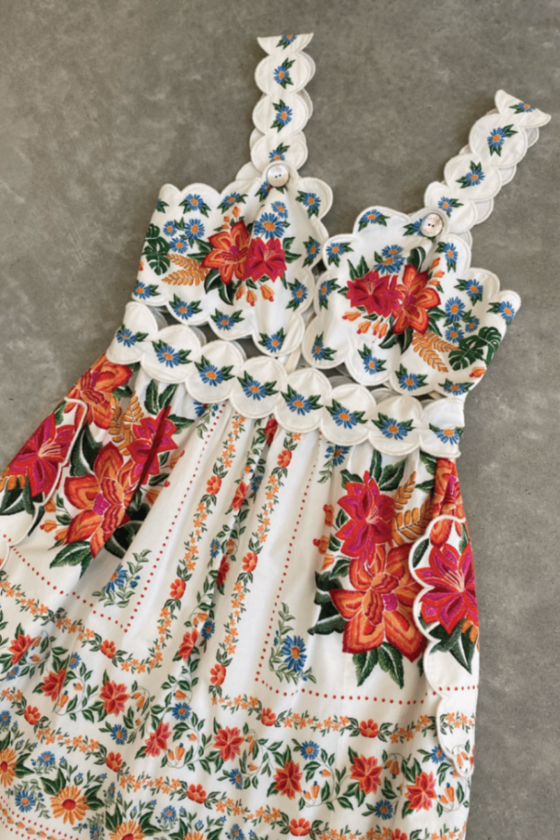 Farm Rio white garden dress S