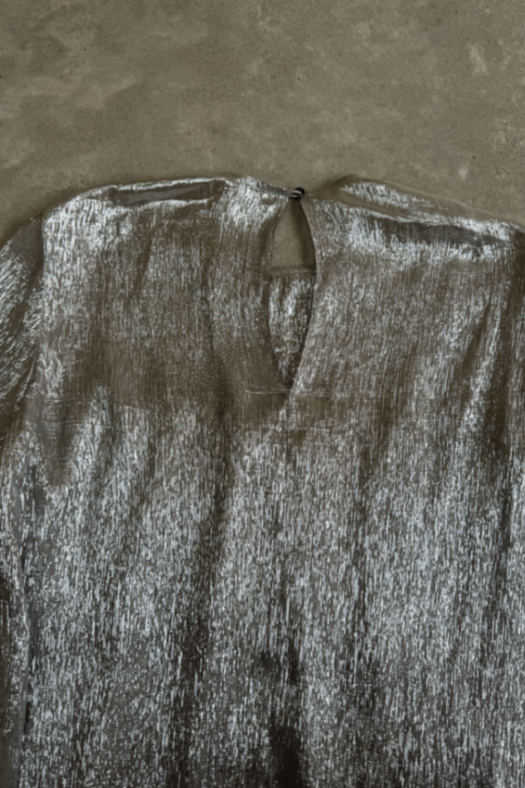 Petar Petrov silver silk blouse 36