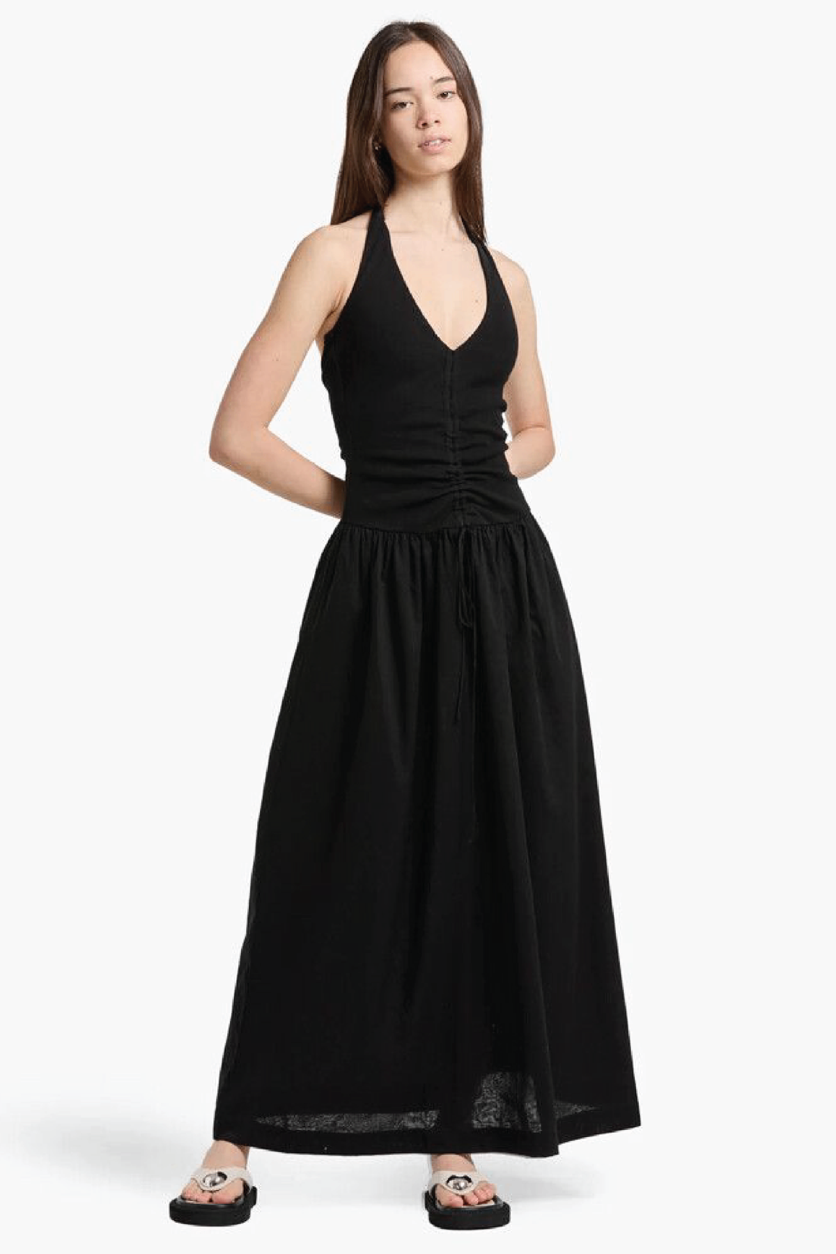 Black label straight sleeveless dress L