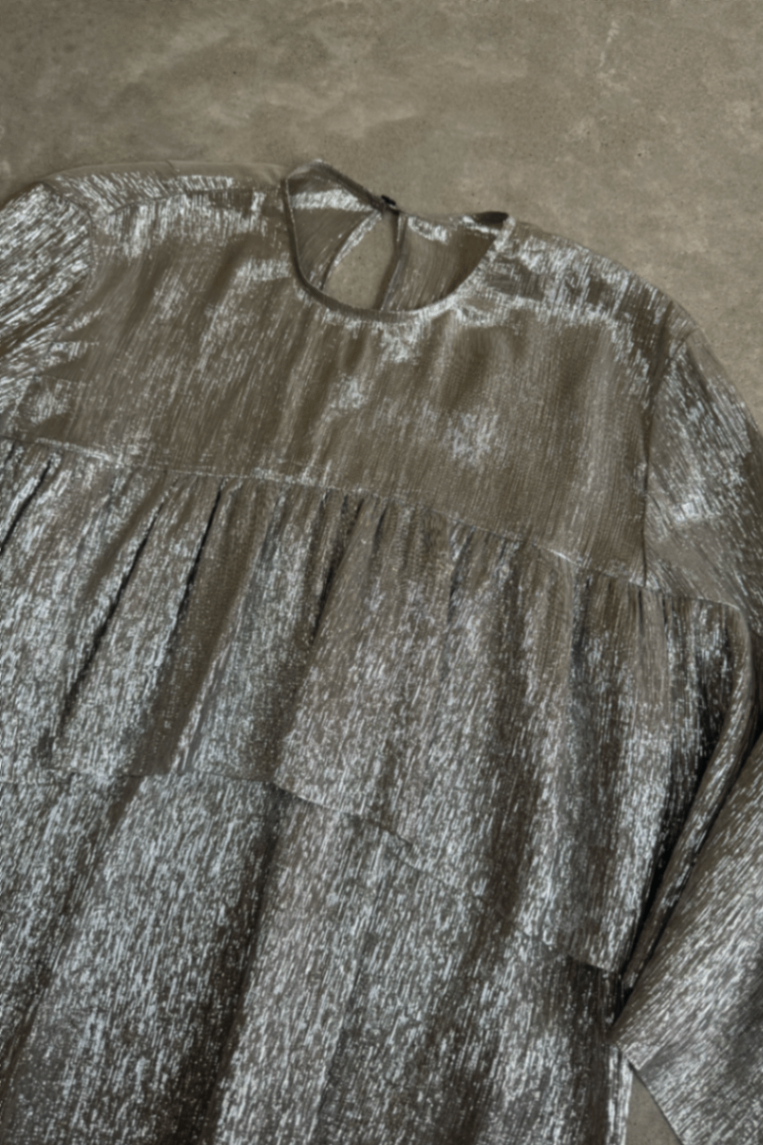 Petar Petrov silver silk blouse 36