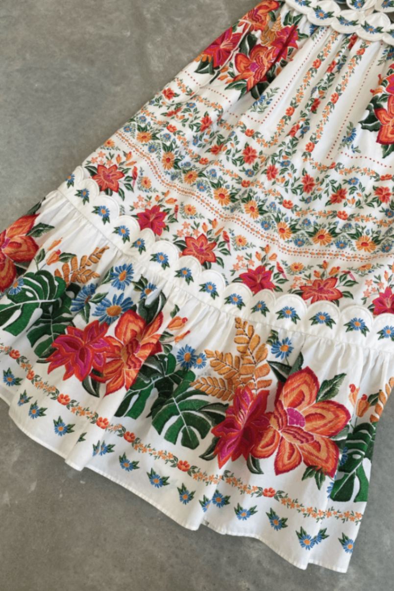 Farm Rio white garden dress S