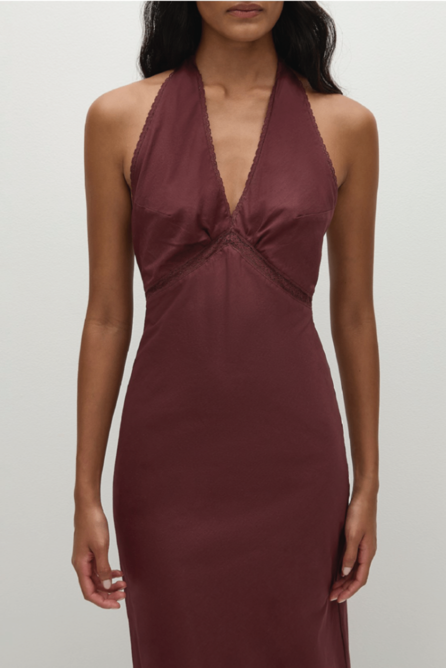 Faithfull halter dress bordeaux XL