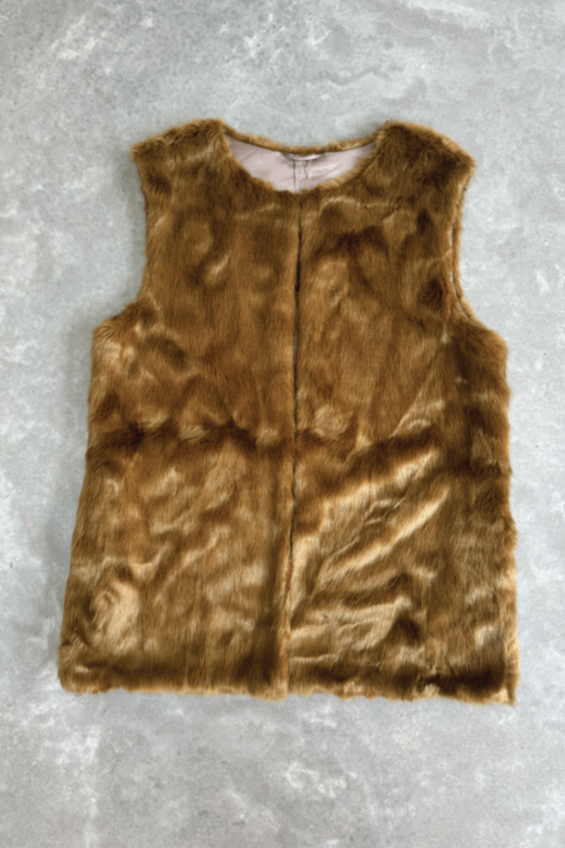 H Brand brown fur vest M