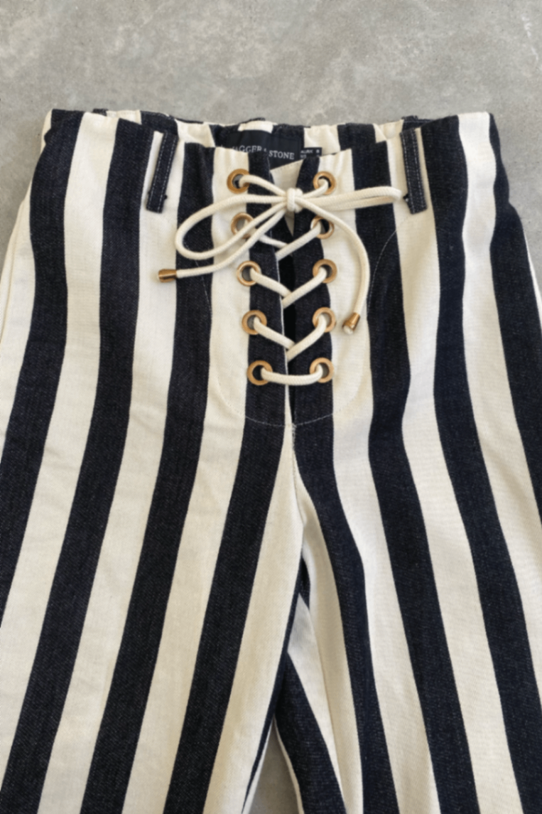 jagger&stone stripe pants lace front 8