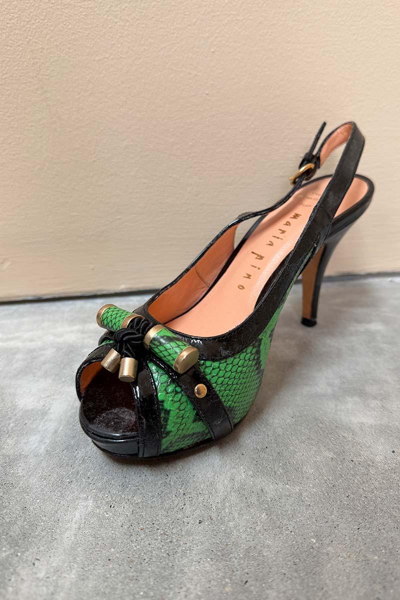 Maria Pino green black heel 35.5