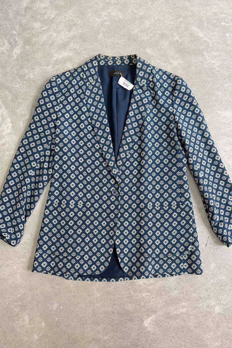 Joseph blue pattern silk blazer 40