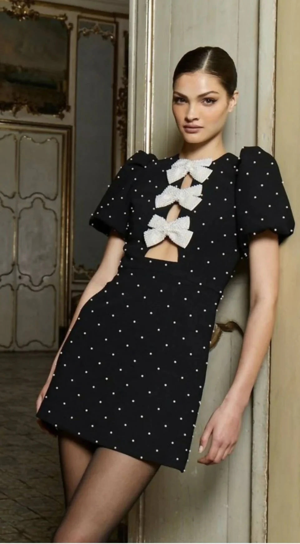 Rebecca Vallance Veronica black pearl dress 8 BNWT