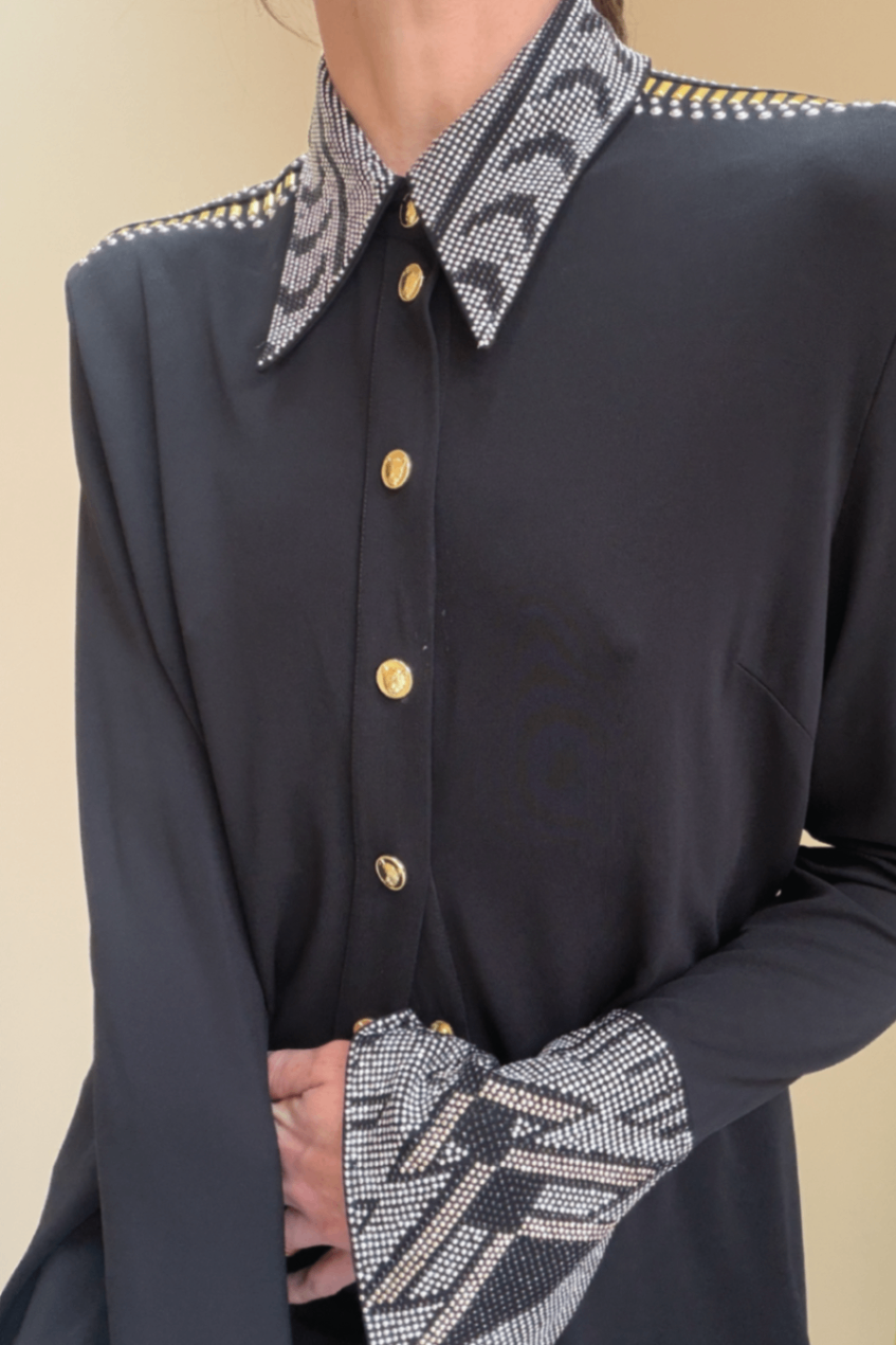 Camilla Black embellished blouse XS