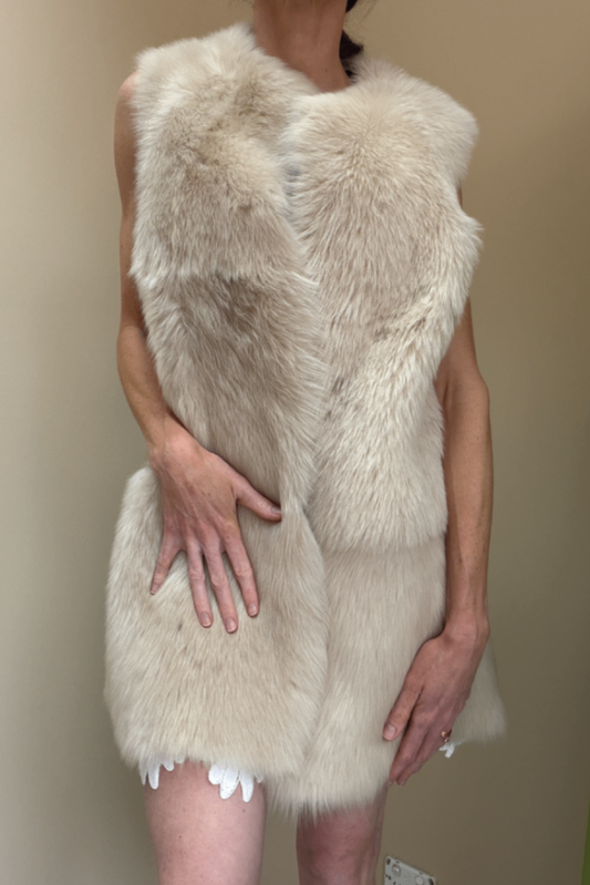 Lisa Ho white sheep skin vest 2