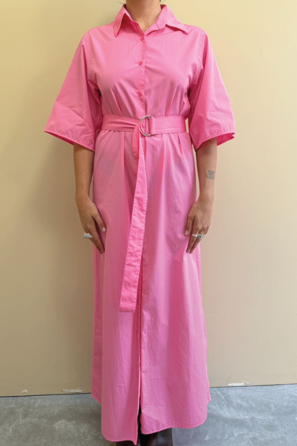 Jac & jack pink shirt cotton dress 6