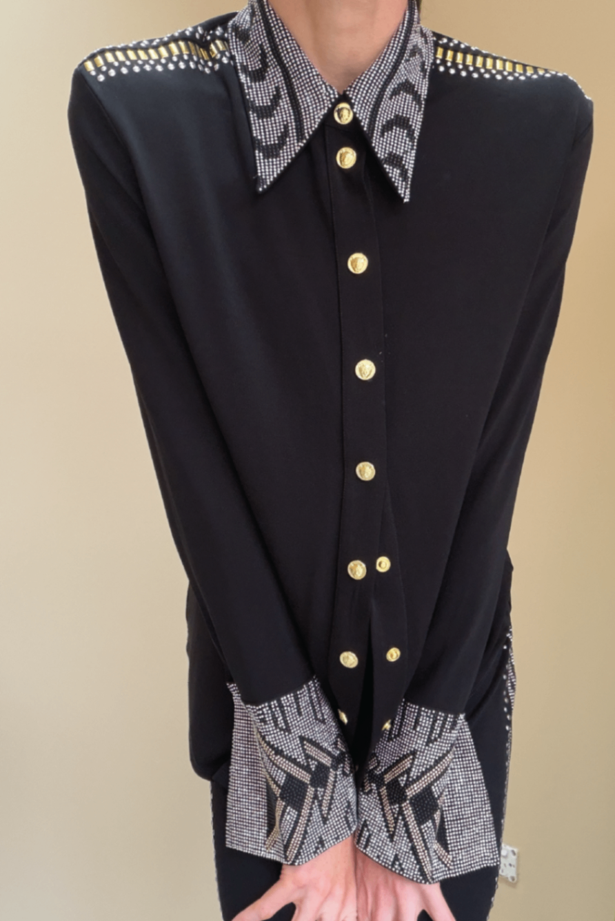 Camilla Black embellished blouse XS