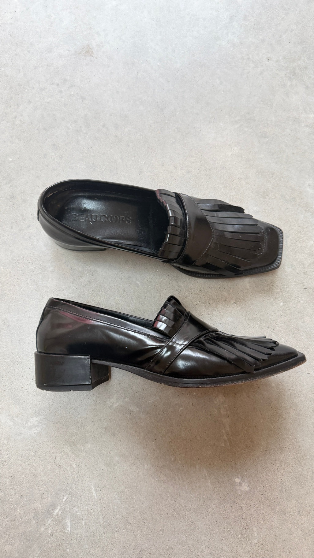 Beau Coops Black leather loafer 39