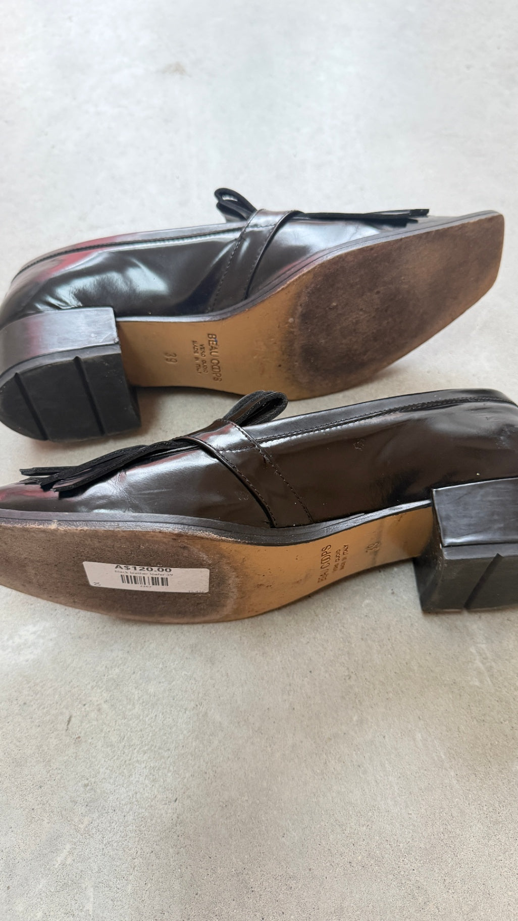 Beau Coops Black leather loafer 39