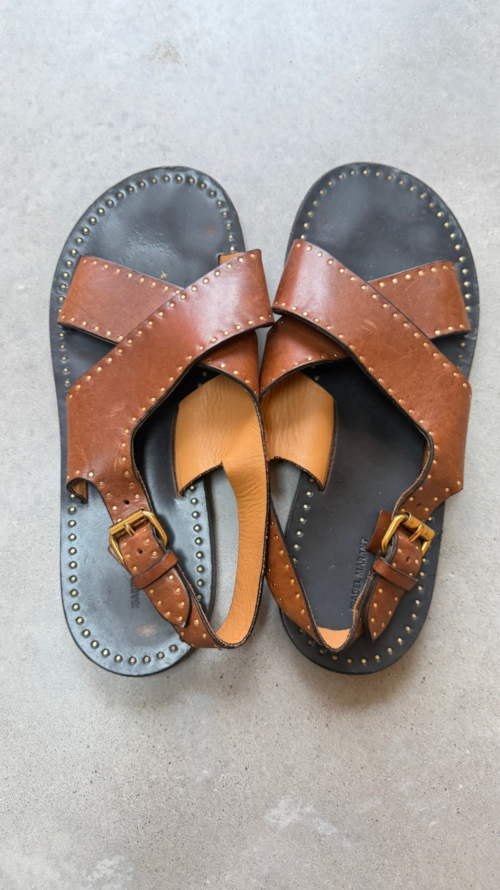 Isabel Marant Jane leather brown slide 41