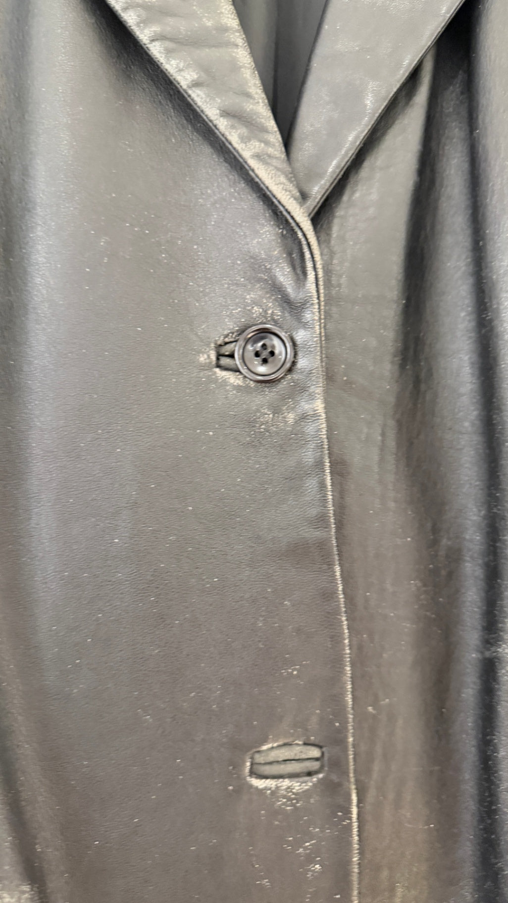 Simona Vintage black leather blazer M