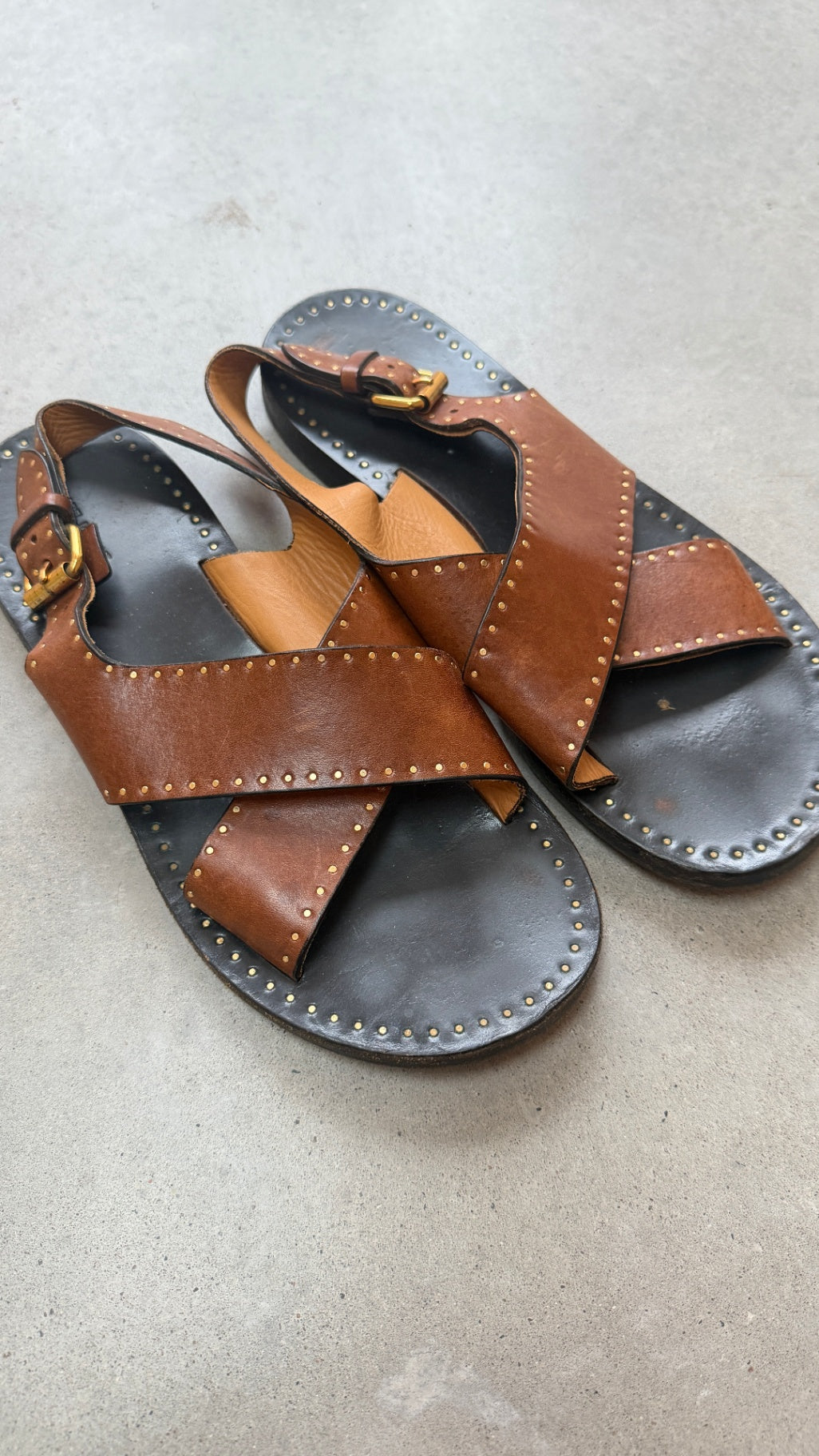 Isabel Marant Jane leather brown slide 41